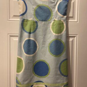 Molly B Strapless Dress - Blue, Green, & White Coastal/Preppy Vibe Size 6